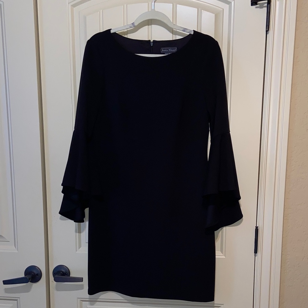 Jessica Howard Sheath Dress With Flutter Sleeves